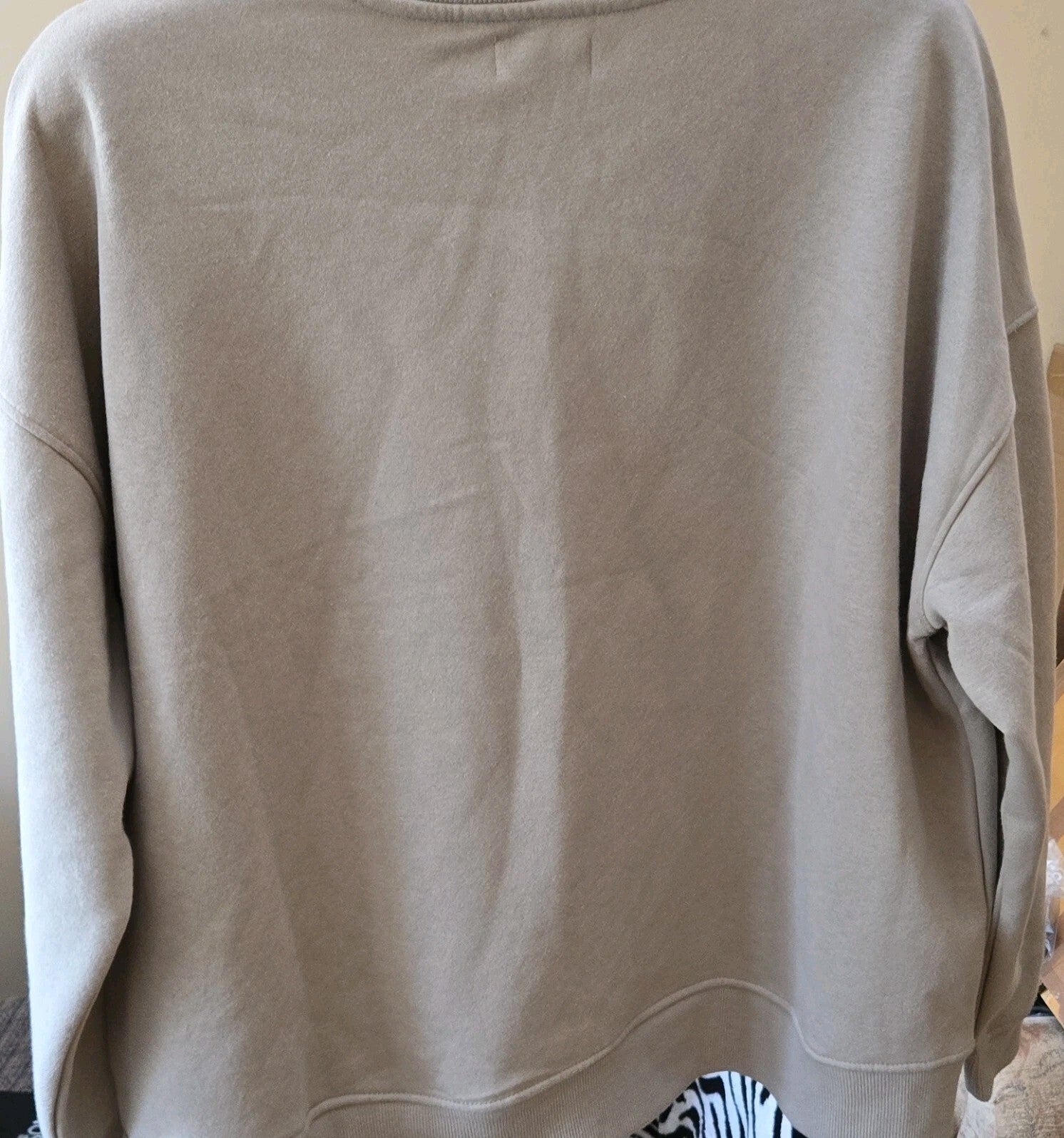 Papaya XL Beige Fleece Crew Neck Oversized Sweatshirt Embroidered Fleur