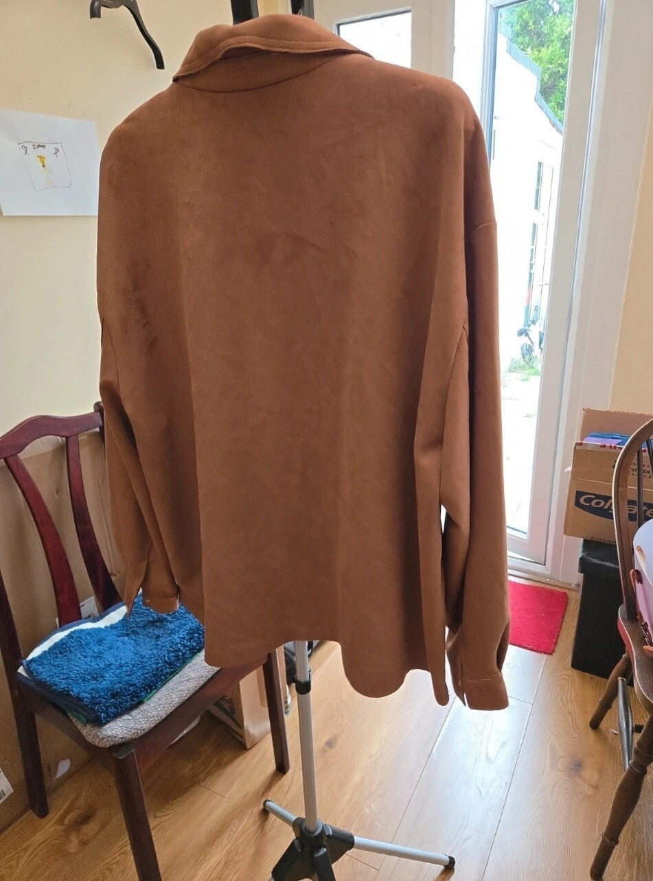 Papaya Womens Brown Short Polyester Snap Front Jacket Pockets Size 22