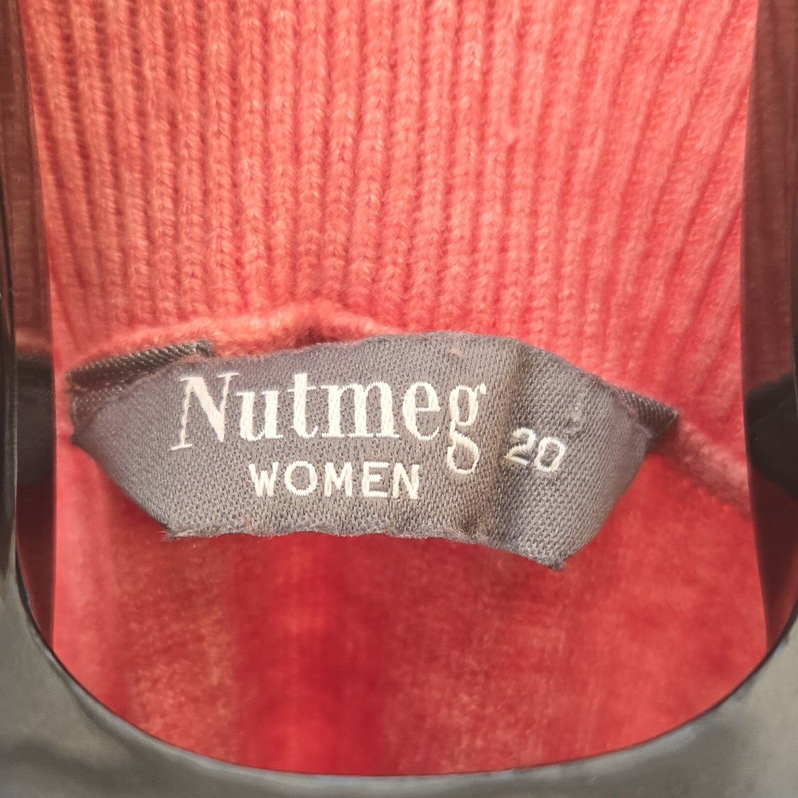 Nutmeg Womens Pink Rib-Knit Boat Neck Long Sleeve Pullover Jumper Size 20