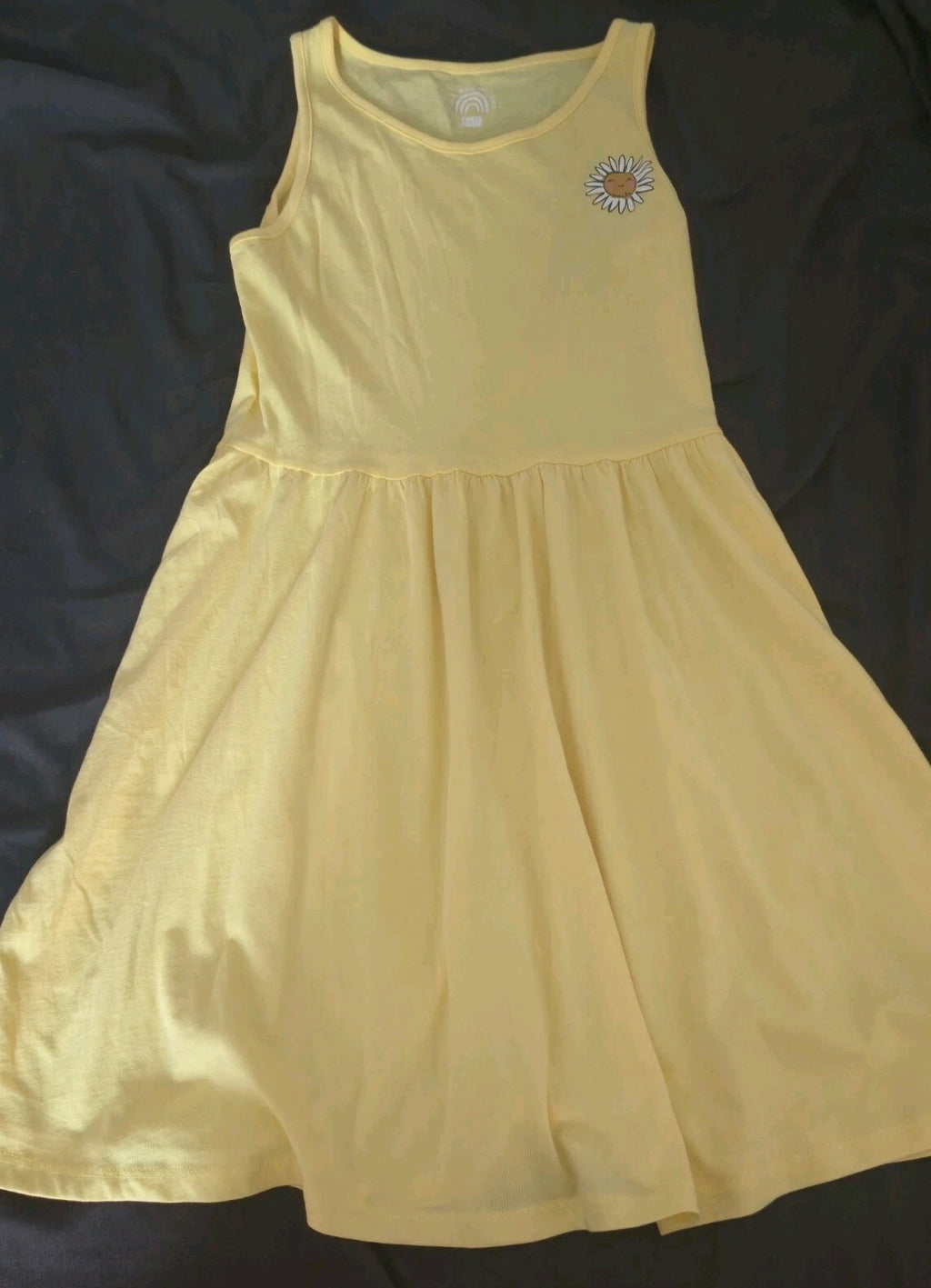 F&F Girls Yellow Daisy Sleeveless Skater Dress Age 12-13