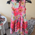 Nutmeg Girls Pink Floral Fit & Flare Dress Sleeveless Button Back 8-9 Years