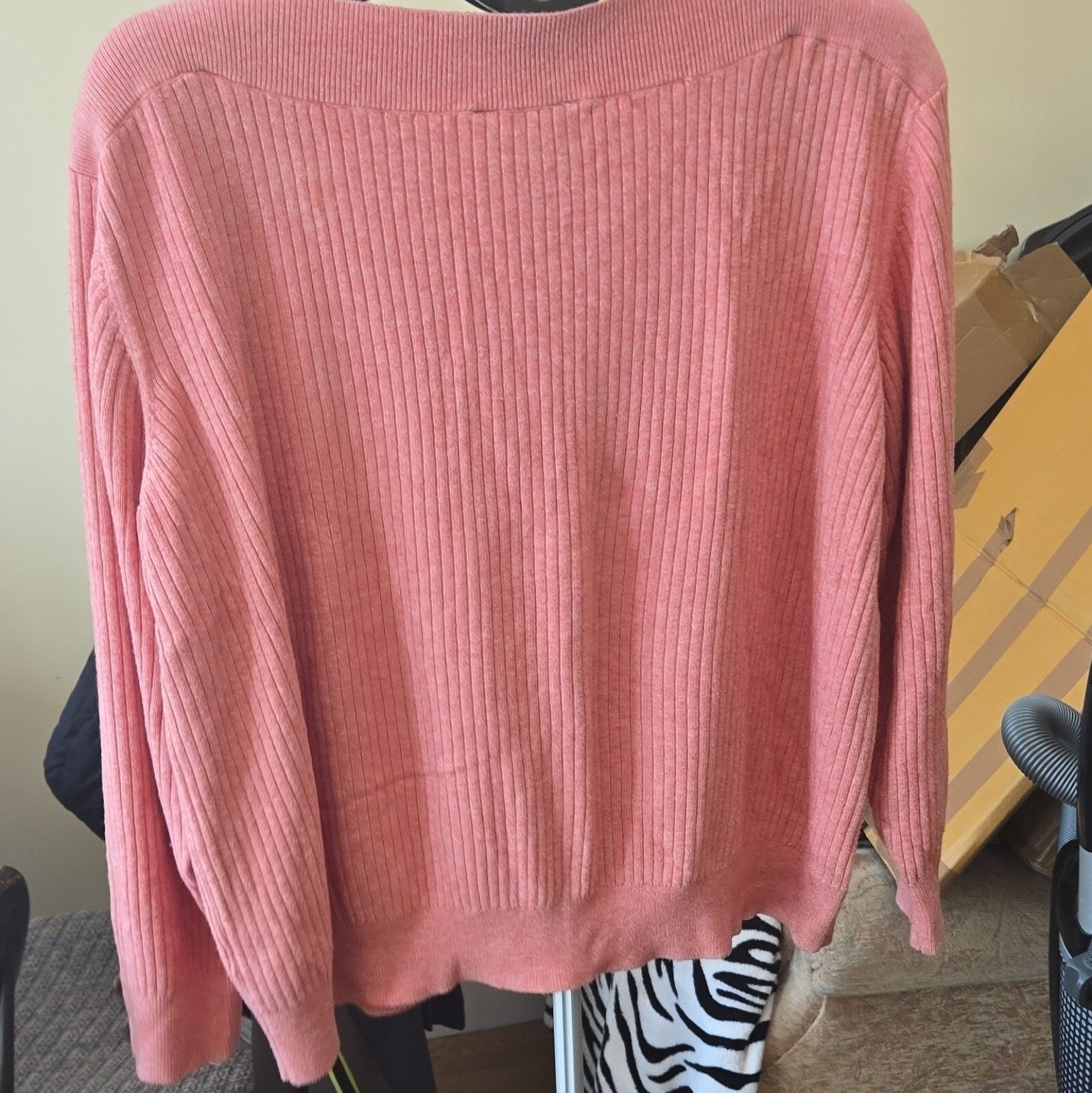 Nutmeg Womens Pink Rib-Knit Boat Neck Long Sleeve Pullover Jumper Size 20