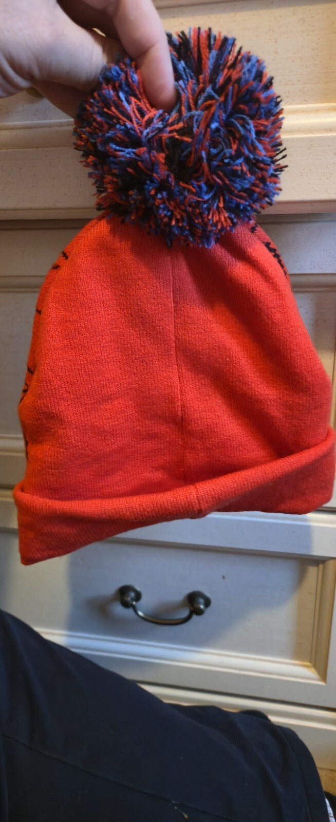 Spider-Man Boys' Bobble Hat Red Blue Black Acrylic Knit Pom-Pom Lined Winter