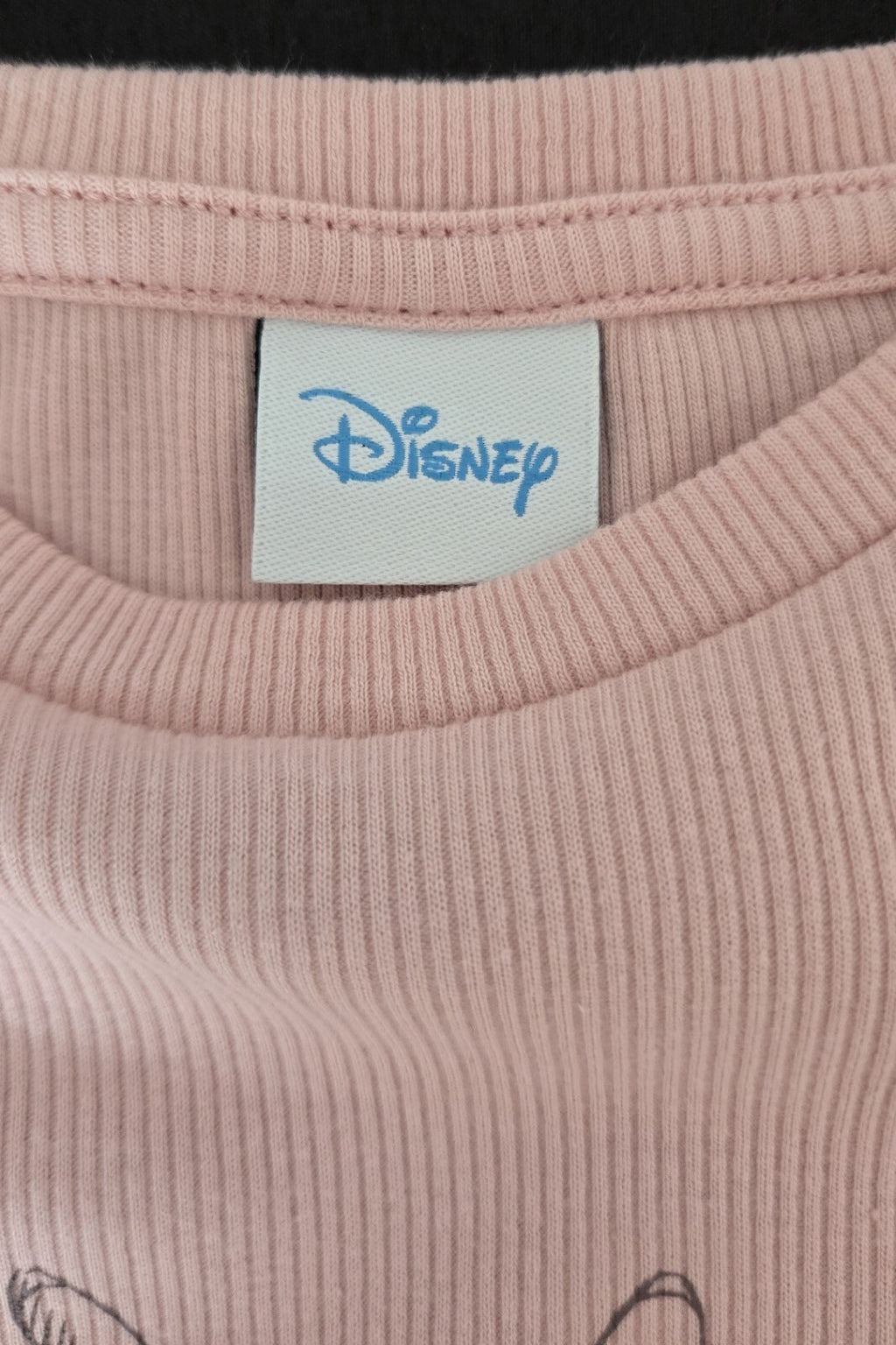 Disney Stitch & Angel Pink Ribbed LS Crop Top Girls Age 11-12