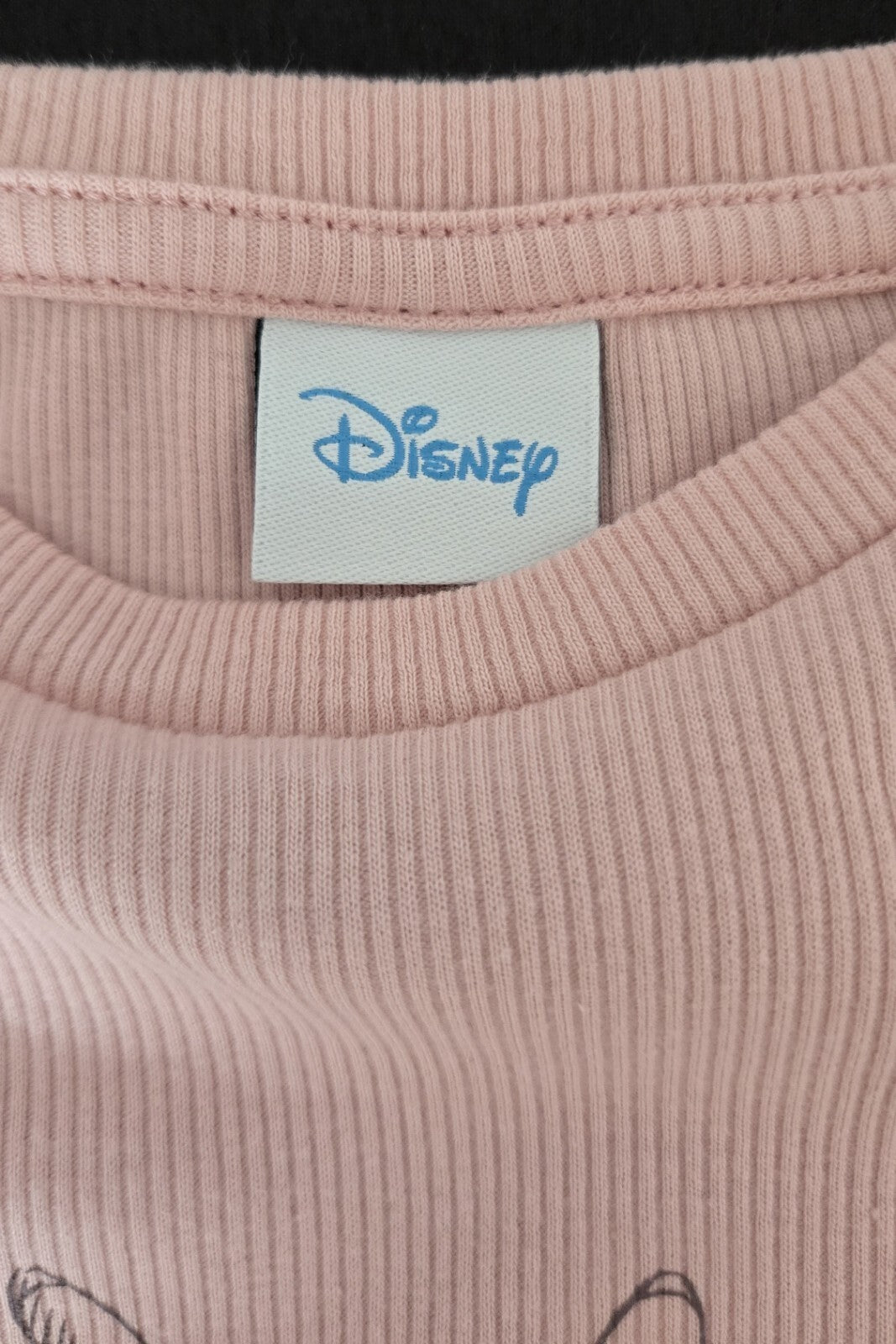 Disney Stitch & Angel Pink Ribbed LS Crop Top Girls Age 11-12