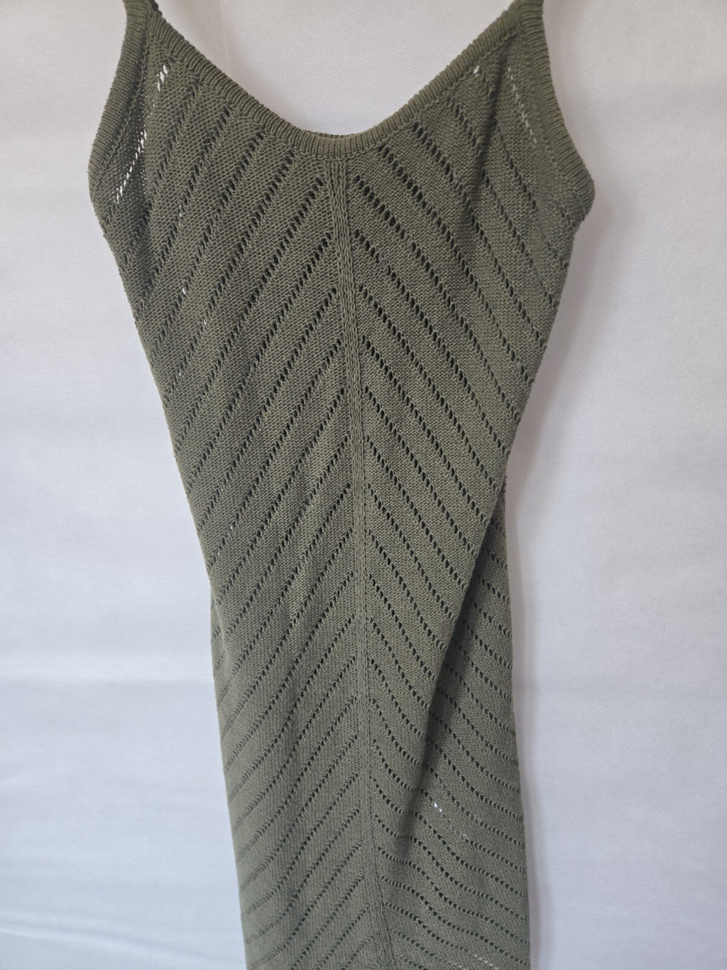 New Look Girls Khaki Crochet Knit Dress Age 12-13 NWOT
