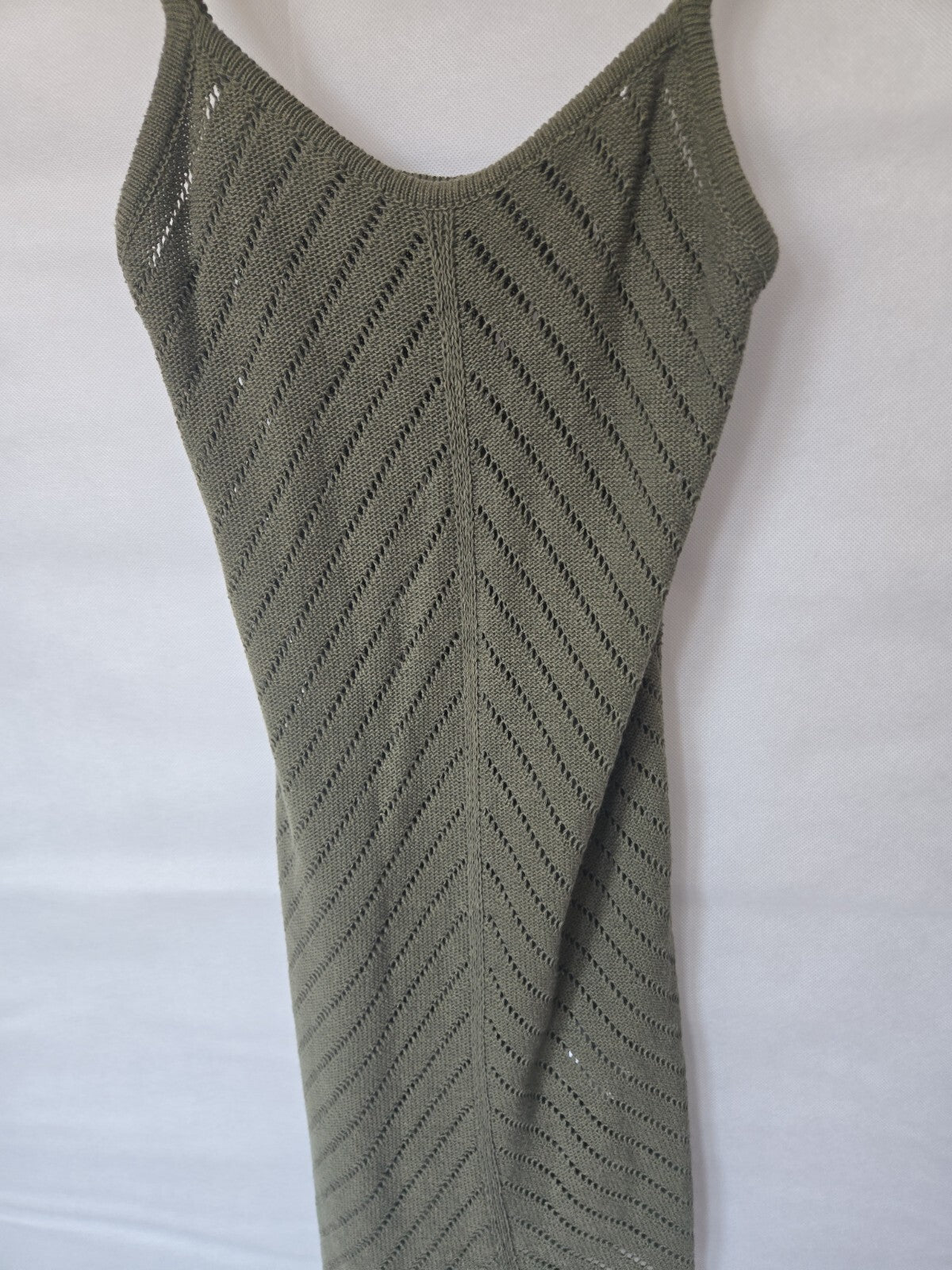 New Look Girls Khaki Crochet Knit Dress Age 12-13 NWOT