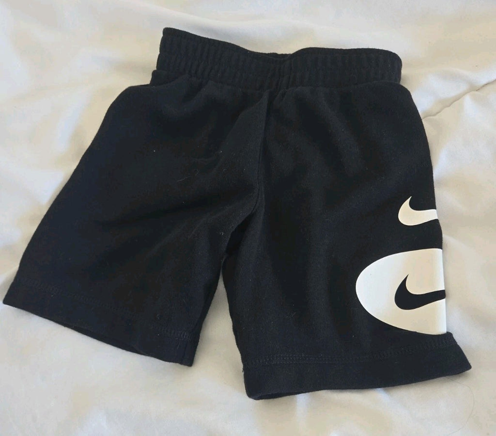 Nike Kids Black Jersey Shorts Age 3-4 Oversized Swoosh