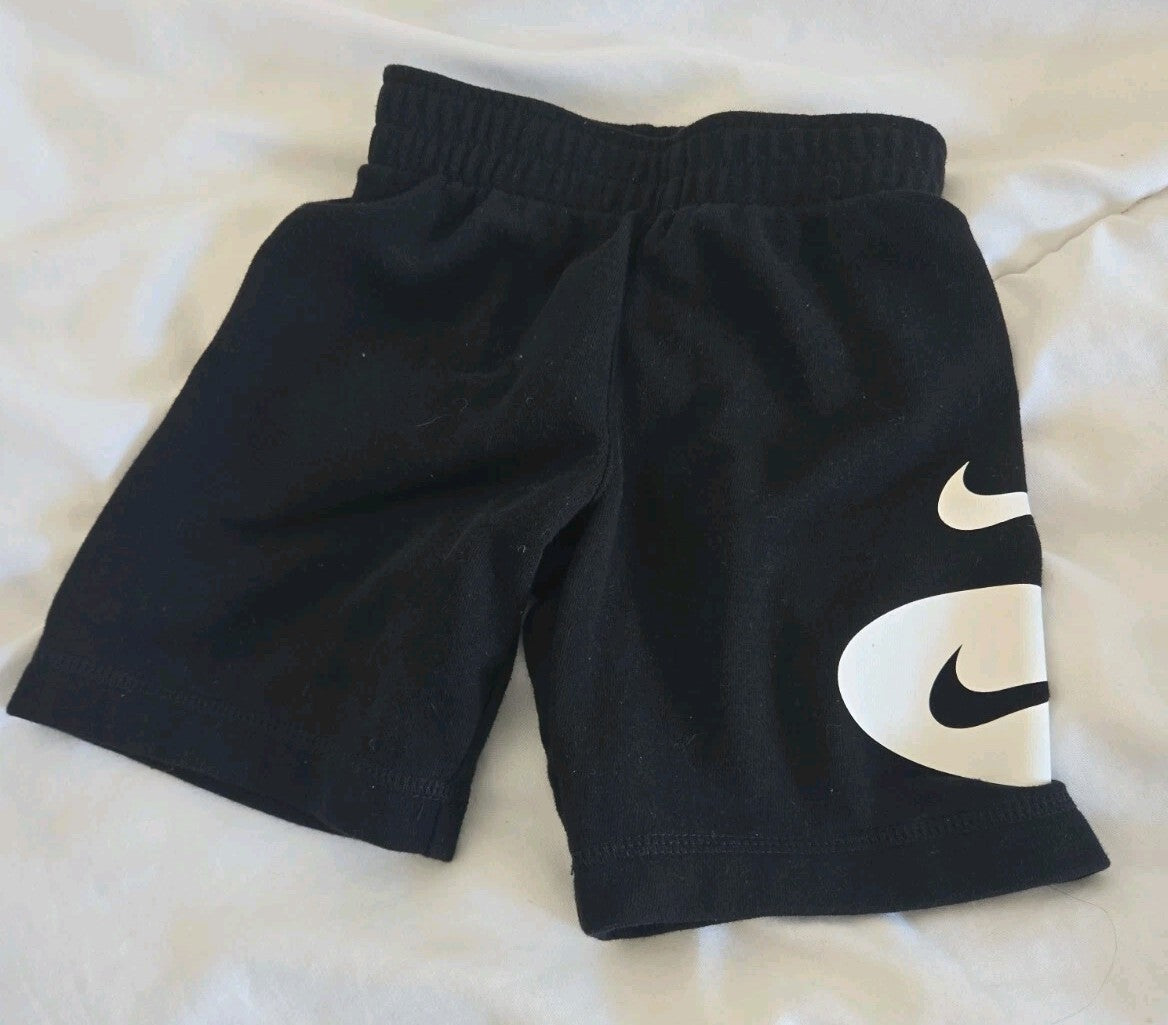 Nike Kids Black Jersey Shorts Age 3-4 Oversized Swoosh