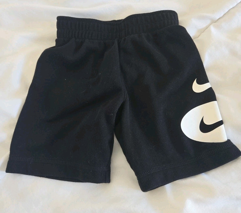 Nike Kids Black Jersey Shorts Age 3-4 Oversized Swoosh