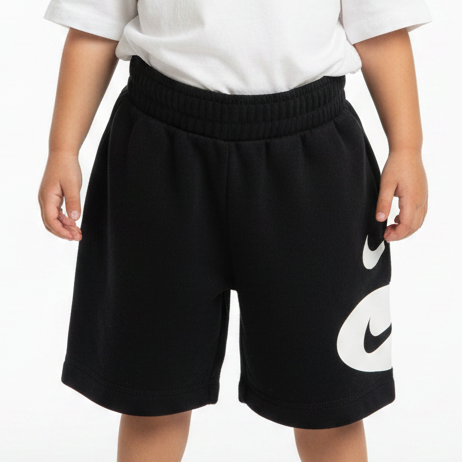 Nike Kids Black Jersey Shorts Age 3-4 Oversized Swoosh