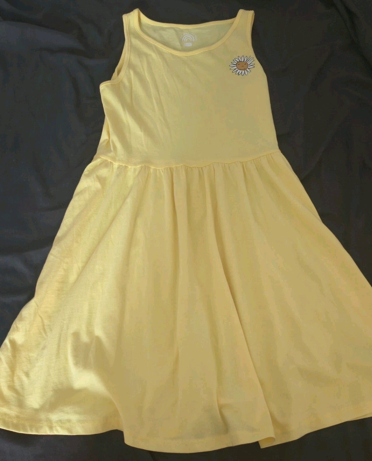 F&F Girls Yellow Daisy Sleeveless Skater Dress Age 12-13