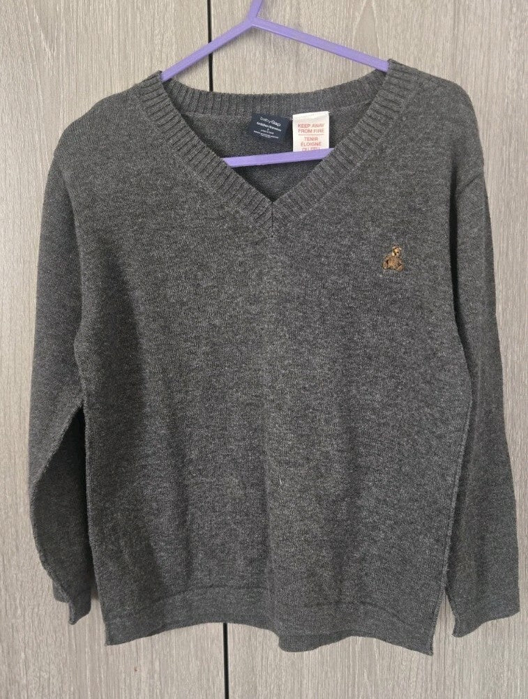 Baby Gap Grey Marl V-Neck Jumper Age 2 NWOT
