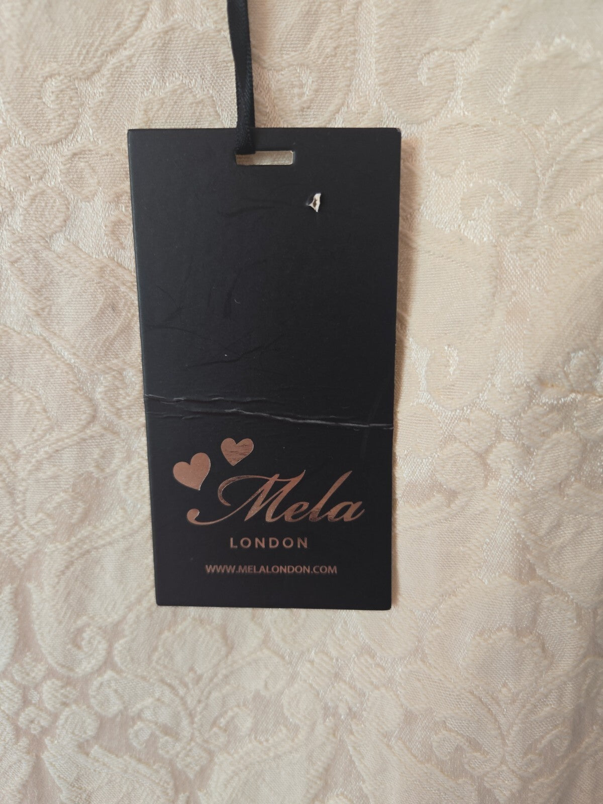 Mela London Cream Jacquard Midi Dress UK 14 New With Tags