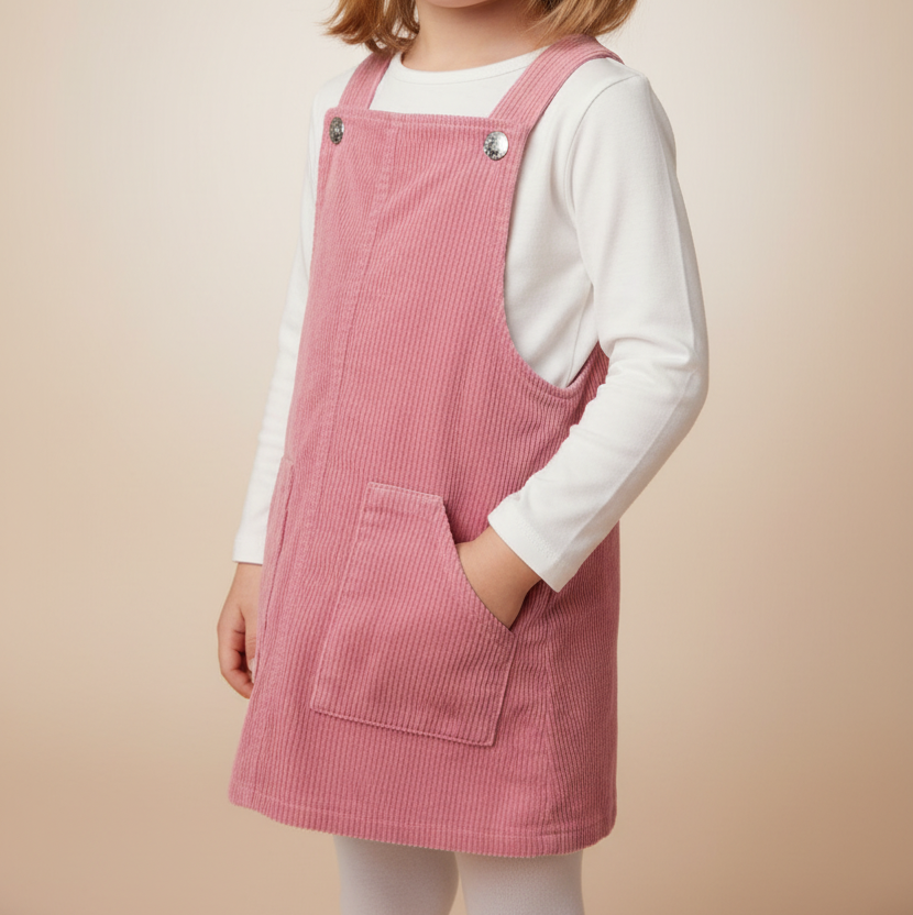 Primark Girls Corduroy Pinafore Dress Aged 3-4yrs Pink