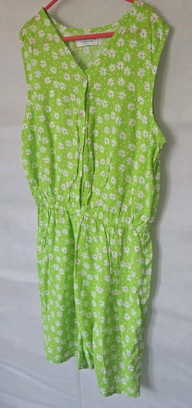Primark Girls Lime Green Daisy Dress Age 13-14 NWOT