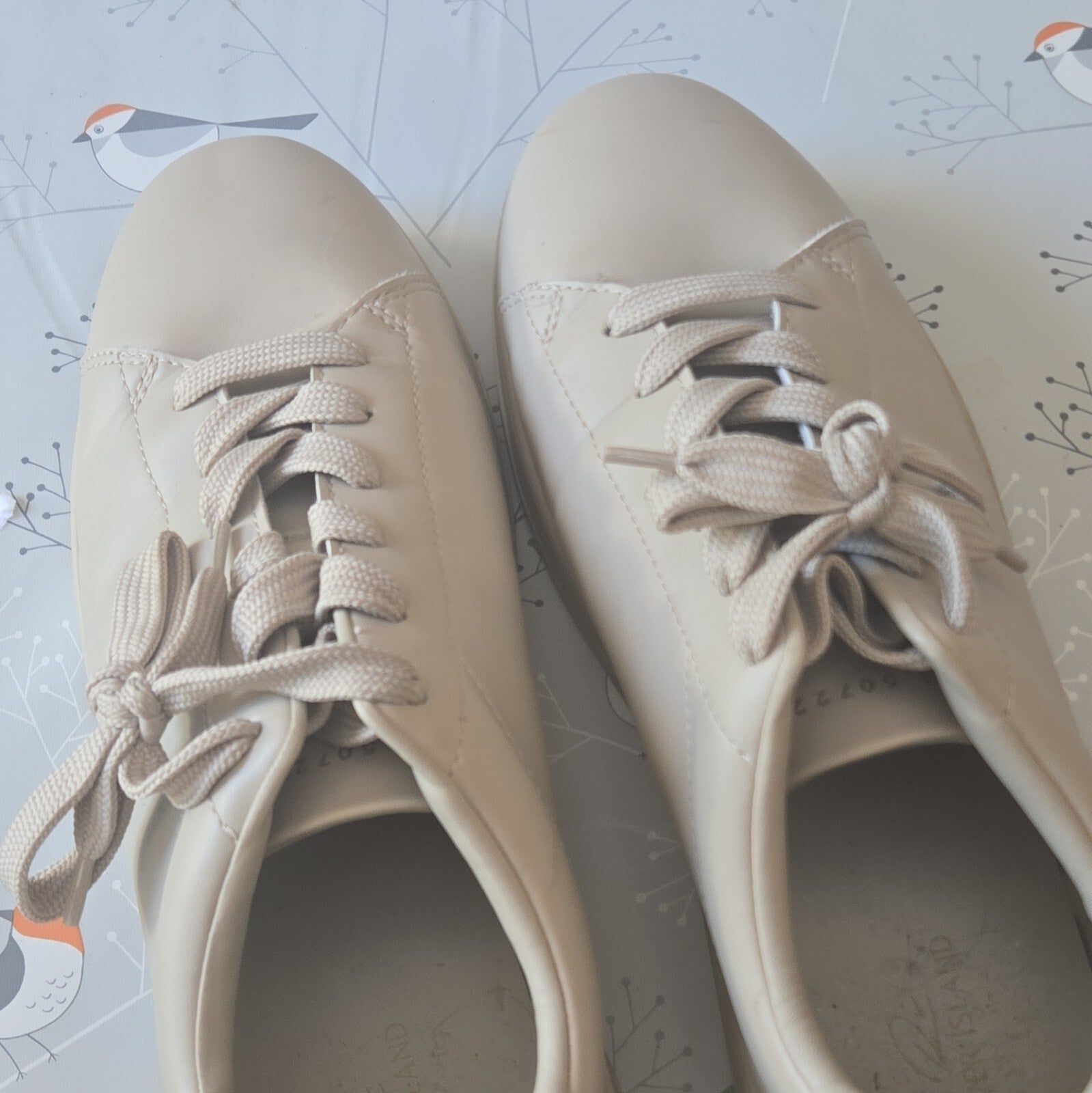 River Island Men's Beige Low Top Lace-Up Trainers Sneakers UK 10 Casual