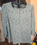 M&Co Sage Green Floral Broderie Blouse Size 20