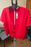 Be Beau Red Wrap Tie Front Top Size 22