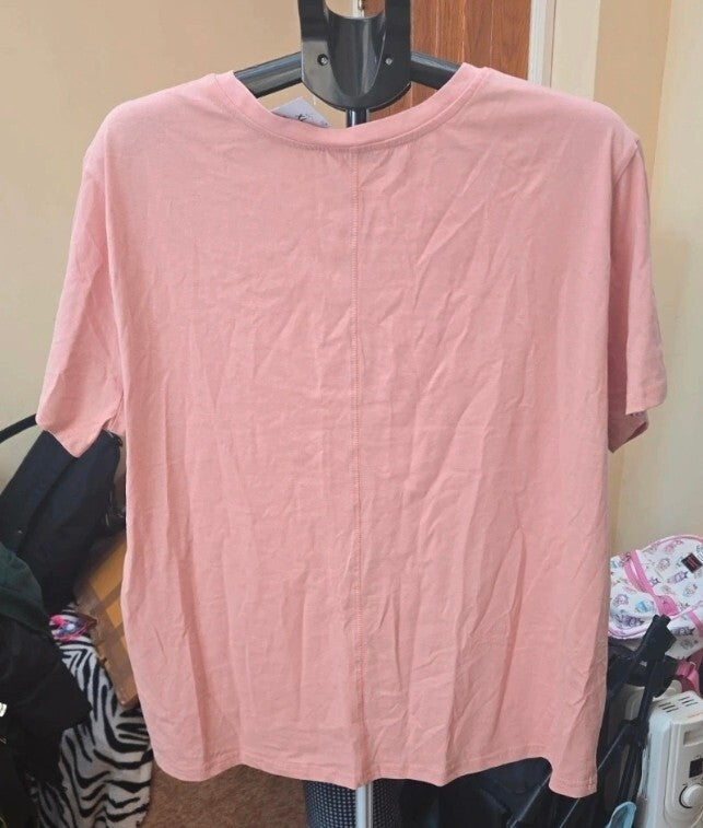 Papaya Pink Cutwork Embroidery Top Xtra Large New With Tags