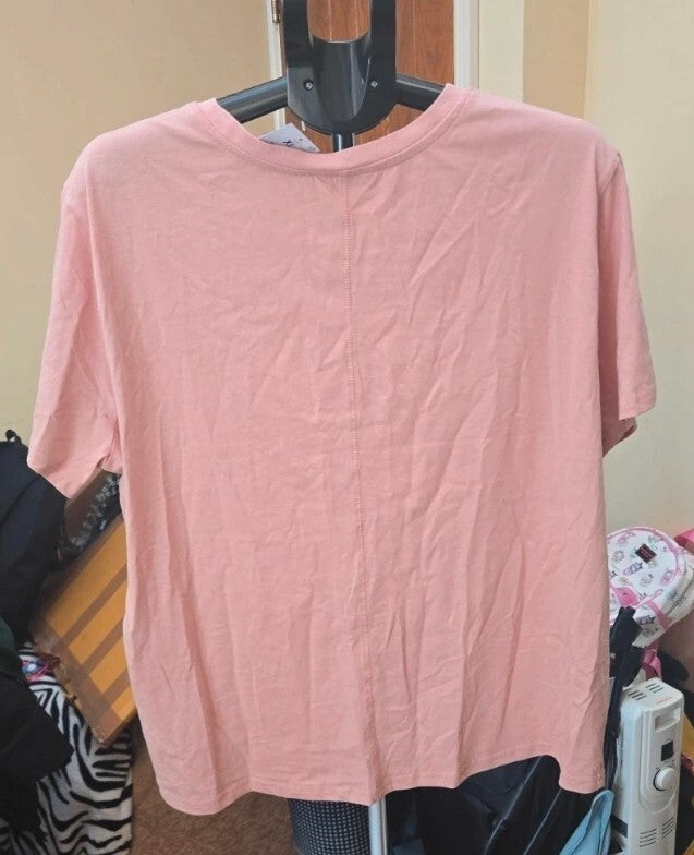 Papaya Pink Cutwork Embroidery Top Xtra Large New With Tags