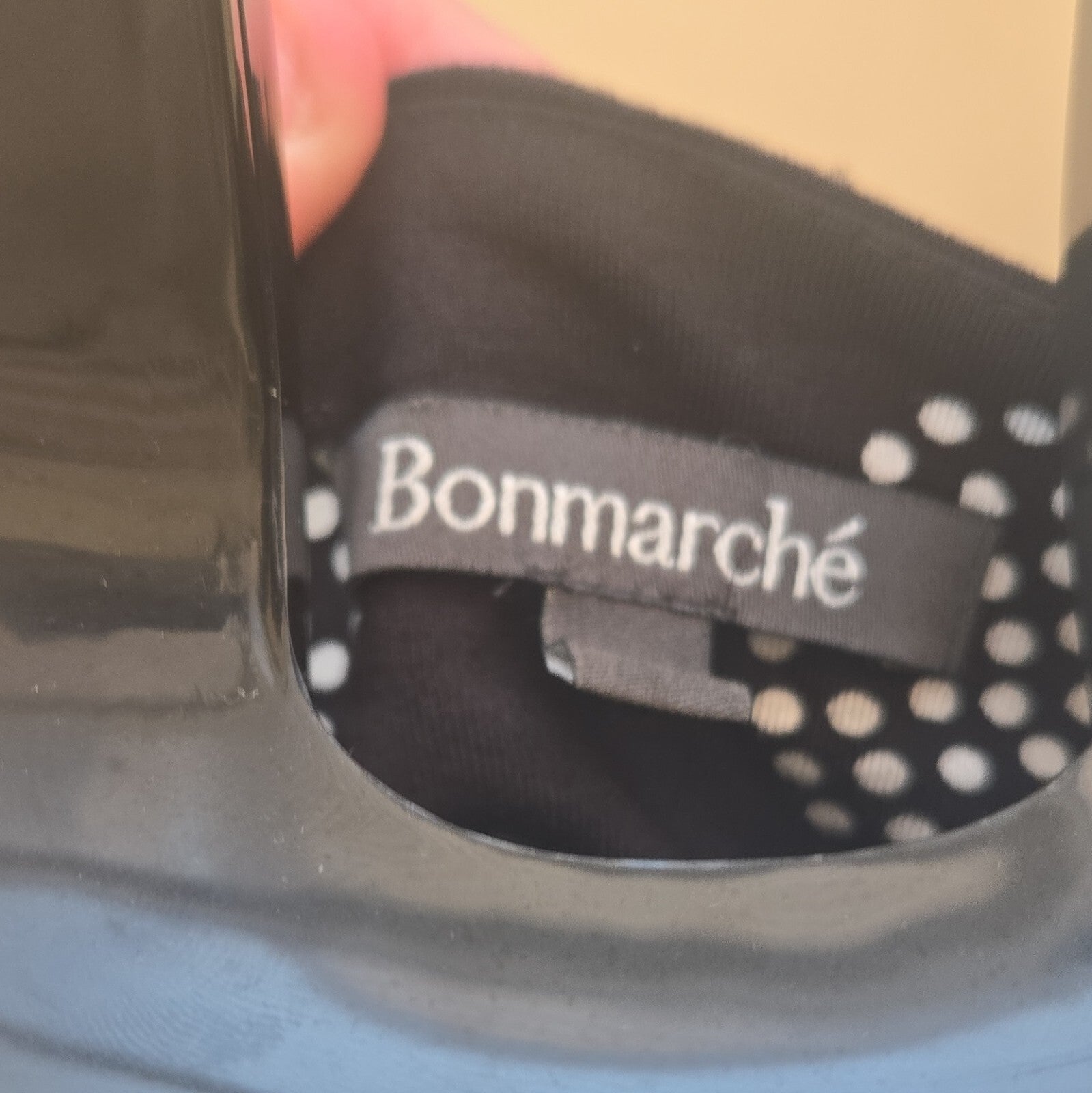 Bonmarché Black & White Polka Dot Round Neck 3/4 Sleeve Top Womens 18