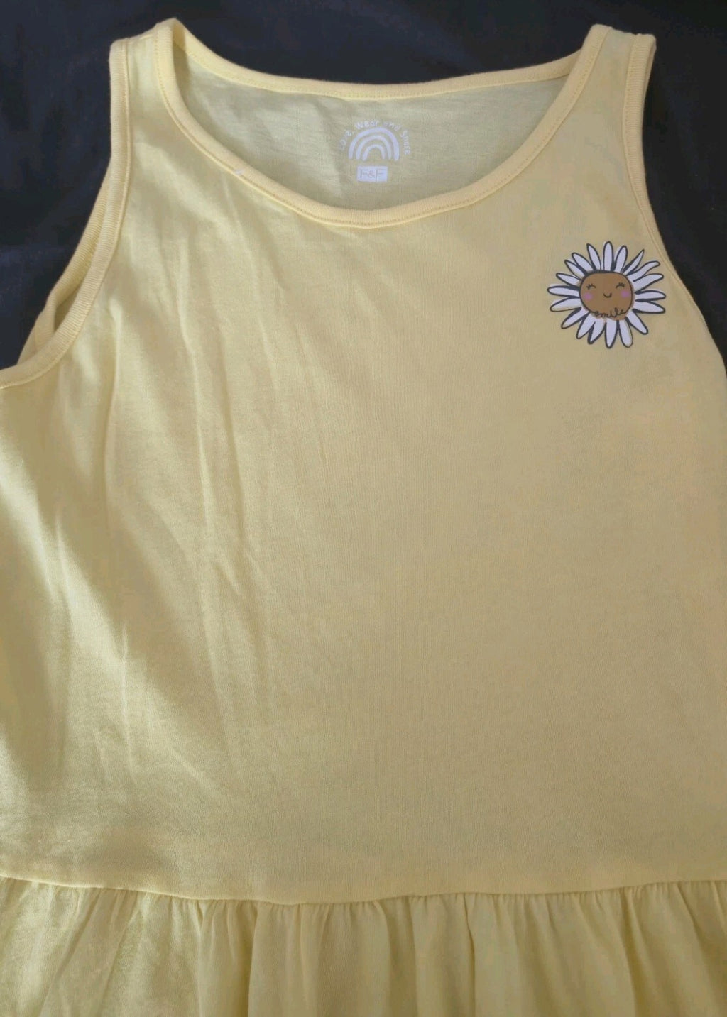 F&F Girls Yellow Daisy Sleeveless Skater Dress Age 12-13