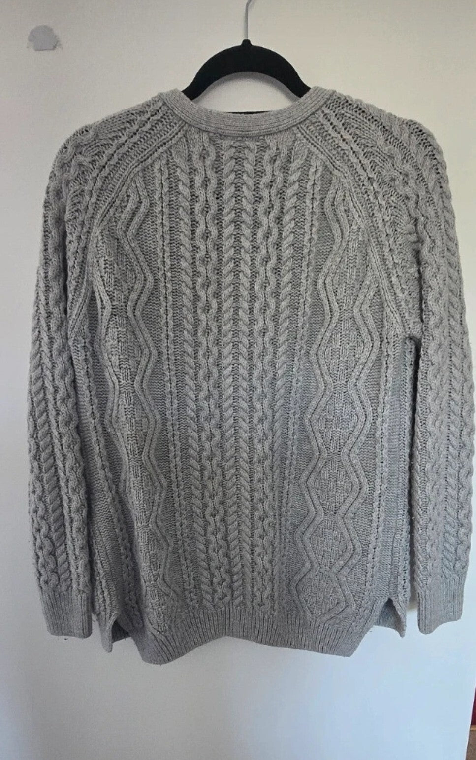 Top Shop Womens Grey Cable-Knit Button Cardigan Jumper Pockets Round Neck XS