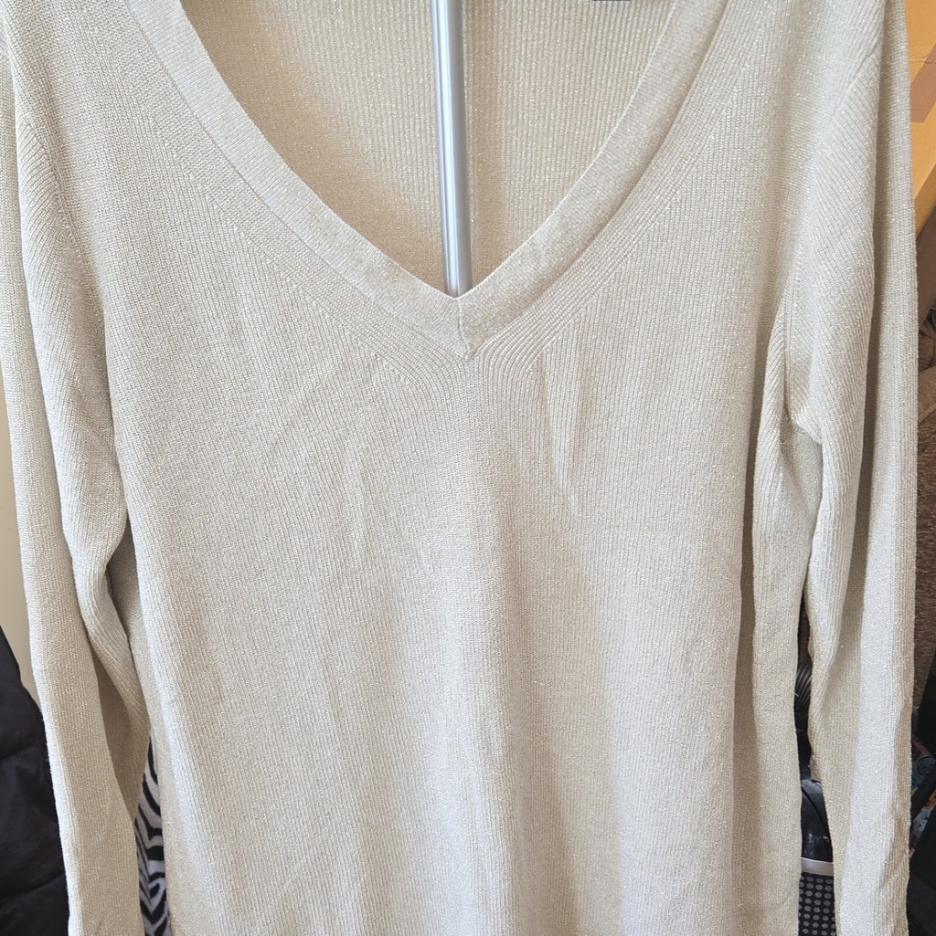 Studio Cream V-Neck Long Sleeve Knit Pullover Jumper Womens Regular XL