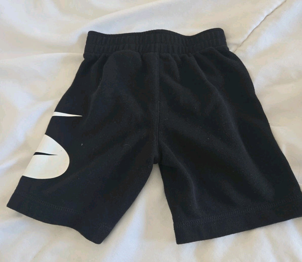 Nike Kids Black Jersey Shorts Age 3-4 Oversized Swoosh