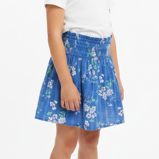 Abercrombie Kids Girls Blue Floral Skort Age 5-6 Years Perfect